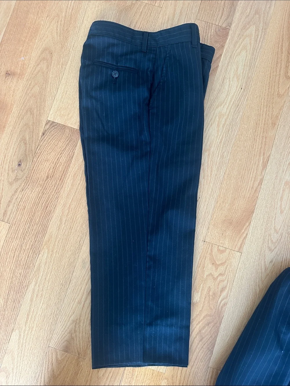 Boys Chaps black Pinstripe Dress Suit Size 10 Regular